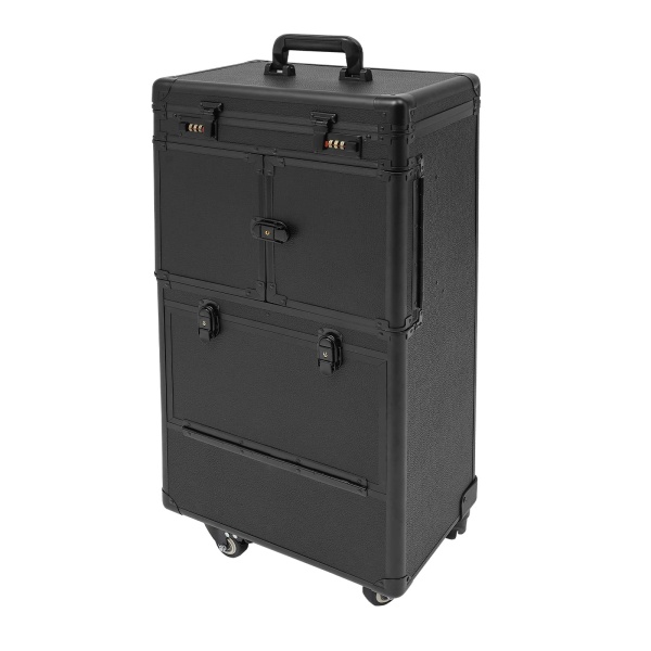 Lockable Portable Cosmetics Mobile Punk Hairdressing Tool Box With Compartments