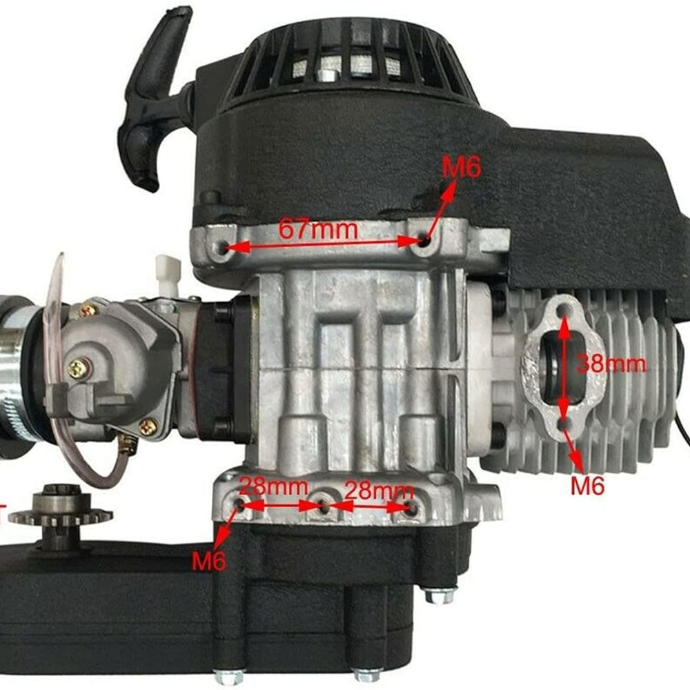 49CC 1.3HP Replacement Engine Motor Kit, 2 Stroke Single Cylinder ...