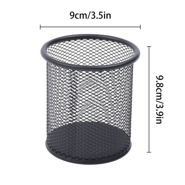 Pen Holder Mesh Pencil Holder for Desk Office Pen Organizer Black, 12 Pack