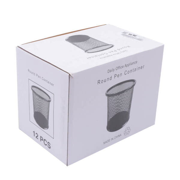 Pen Holder Mesh Pencil Holder for Desk Office Pen Organizer Black, 12 Pack