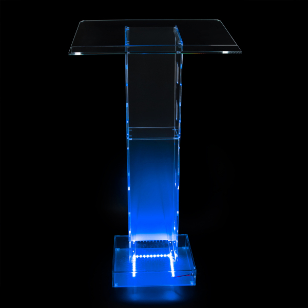 Clear LED Acrylic Christian Lucite Church Pulpit Lectern Trinity Podium Stand