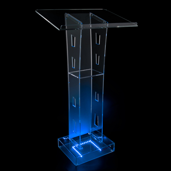 Clear LED Acrylic Christian Lucite Church Pulpit Lectern Trinity Podium Stand