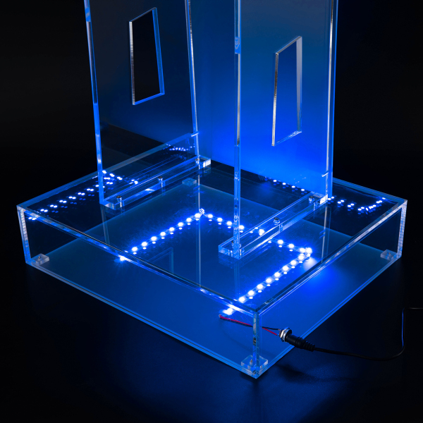 Clear LED Acrylic Christian Lucite Church Pulpit Lectern Trinity Podium Stand