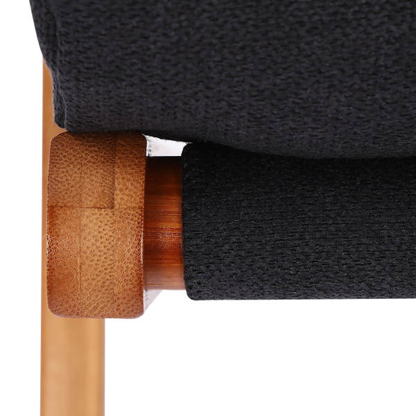Black Footstool, Upholstered Footrest, Modern Folding Foot Stool With Detachable Thick Cushion