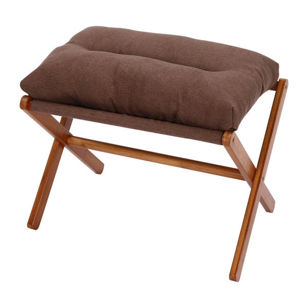 Footstool, Upholstered Footrest, Modern Folding Foot Stool With Detachable Thick Cushion