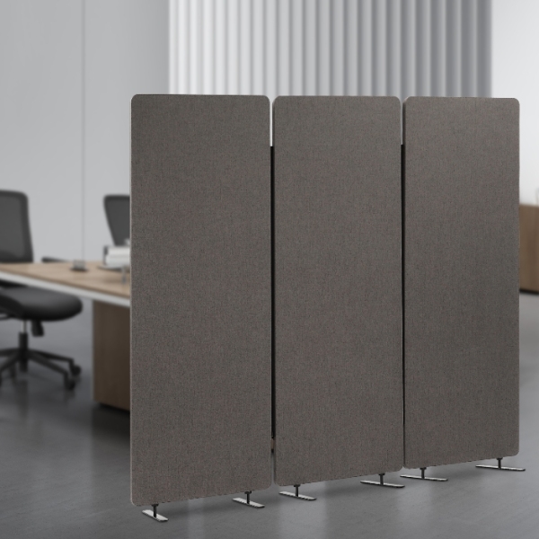 Dark gray office divider 72x66", foldable, sound-absorbing, suitable for offices and studies