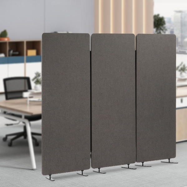Dark gray office divider 72x66", foldable, sound-absorbing, suitable for offices and studies