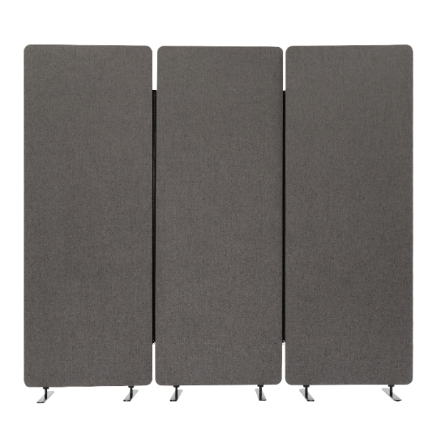 Dark gray office divider 72x66", foldable, sound-absorbing, suitable for offices and studies