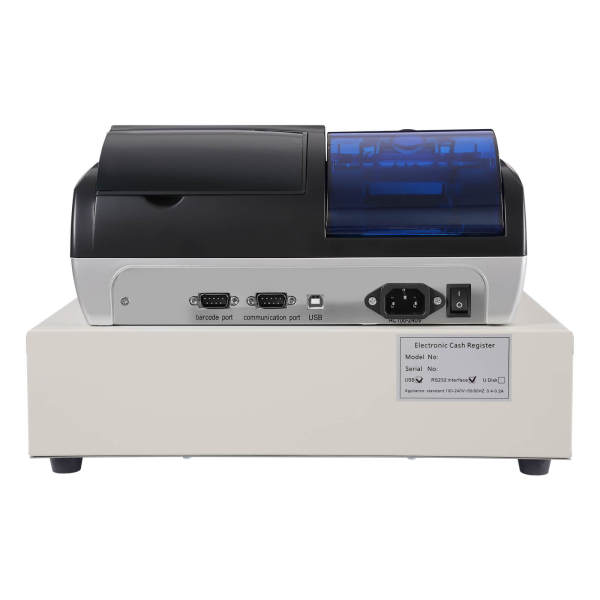 Black English Electronic Cash Register, Upgraded POS Machine - Dual-Display, 36 Departments, 10000 PLUs