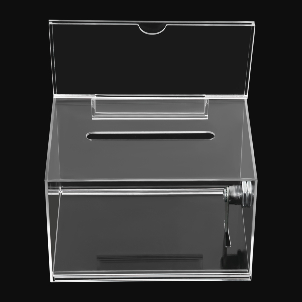 9 Pack Acrylic Donation Box with Lock and Sign Clear Ballot Box with Slot Suggestion Box Donation Boxes