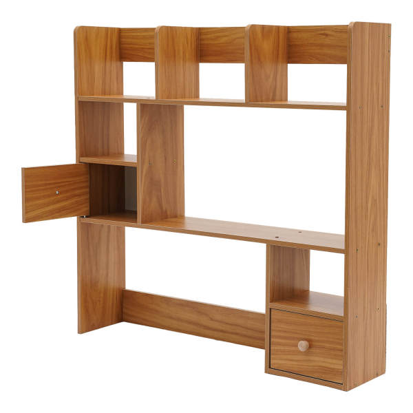 Pine Color Desktop Bookshelf, Home Office Desk Organizer, Desktop Storage Organizer