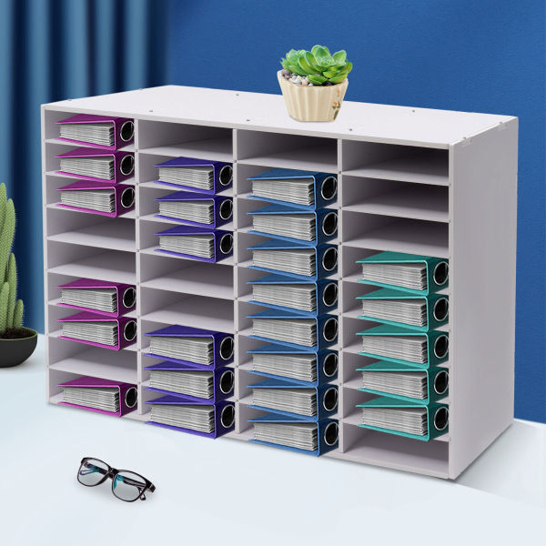 File Folder Organizer Storage 36Slot Rack Sorter Desktop Letter Office Cabine Literature Organizer Desktop File Holder Office Mailbox 39.4*11.8*24in