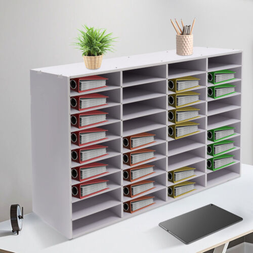 File Folder Organizer Storage 36Slot Rack Sorter Desktop Letter Office Cabine Literature Organizer Desktop File Holder Office Mailbox 39.4*11.8*24in