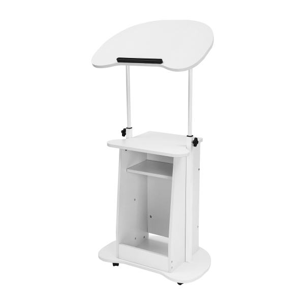 Presentation Stand, Mobile Height Adjustable Church Classroom Lecture Portable Presentation Stand Standing Laptop Cart for Books Recipes