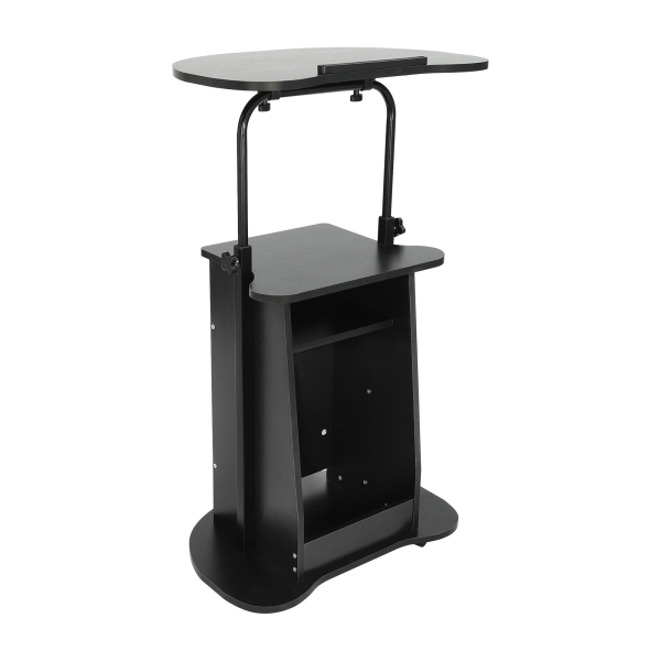 Portable Podium Cart, Standing Storage Desk for Office, Church, Meeting Room