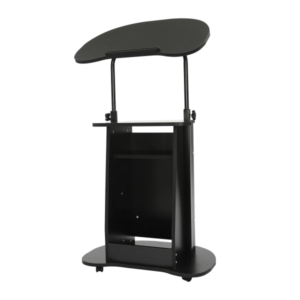 Portable Podium Cart, Standing Storage Desk for Office, Church, Meeting Room