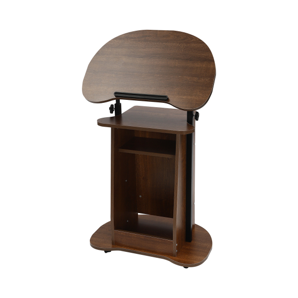 Height Adjustable and Tilt Desk Mobile Lectern Laptop Workstation with Storage