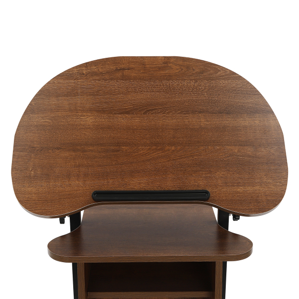 Height Adjustable and Tilt Desk Mobile Lectern Laptop Workstation with Storage