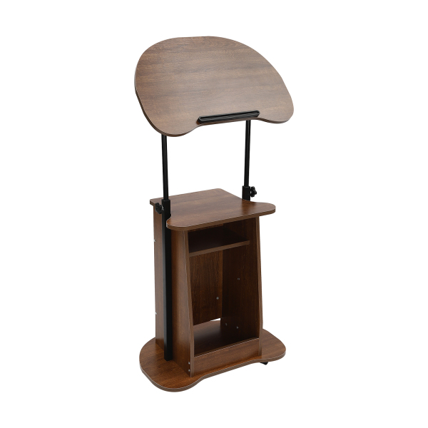 Height Adjustable and Tilt Desk Mobile Lectern Laptop Workstation with Storage