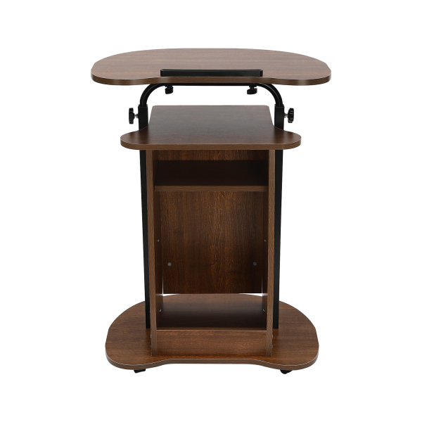 Height Adjustable and Tilt Desk Mobile Lectern Laptop Workstation with Storage