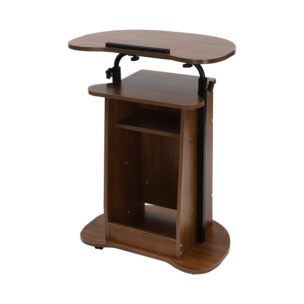Height Adjustable and Tilt Desk Mobile Lectern Laptop Workstation with Storage