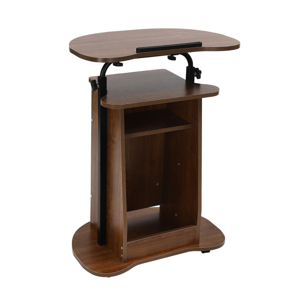 Height Adjustable and Tilt Desk Mobile Lectern Laptop Workstation with Storage