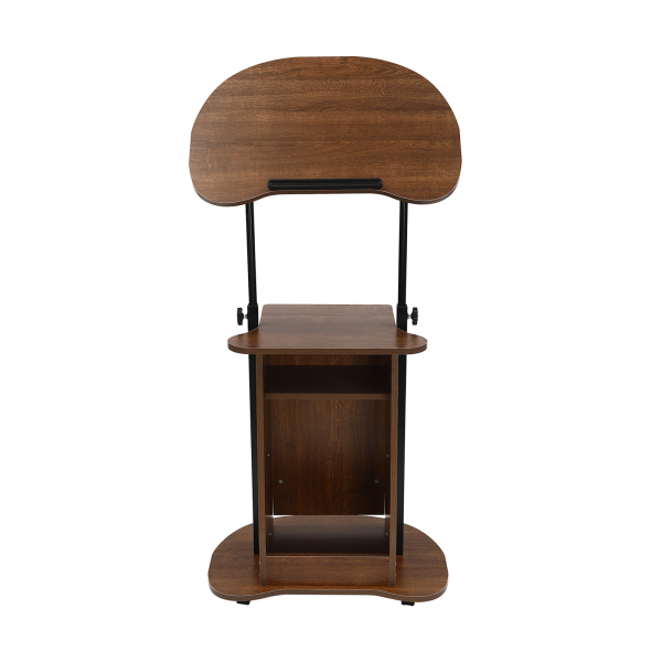 Height Adjustable and Tilt Desk Mobile Lectern Laptop Workstation with Storage