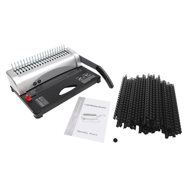 Binding Machine, 21-Hole, 450 Sheet, Paper Punch Binder with Starter Kit Comb Bindings for A4/A5