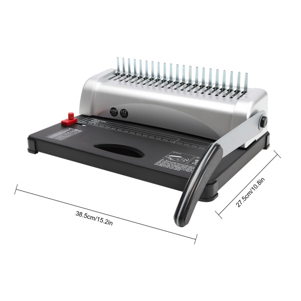 Binding Machine, 21-Hole, 450 Sheet, Paper Punch Binder with Starter Kit Comb Bindings for A4/A5