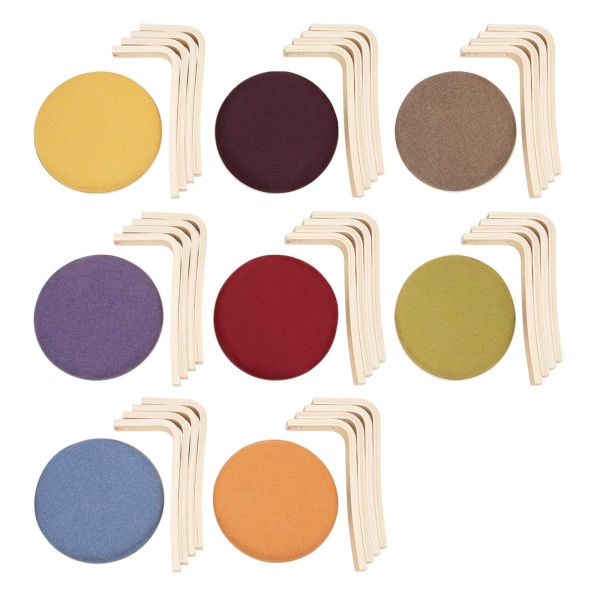 Set of 8 Stacking Wooden Stools, Stackable Stools, Stackable Round Stools