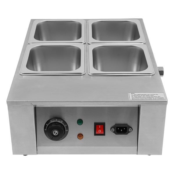 Electric Chocolate Fondue in Stainless Steel 4 Melting Pots 30-80 ℃ Bain-Marie Chocolate Fondue
