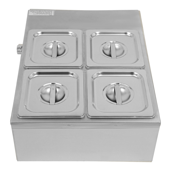 Electric Chocolate Fondue in Stainless Steel 4 Melting Pots 30-80 ℃ Bain-Marie Chocolate Fondue