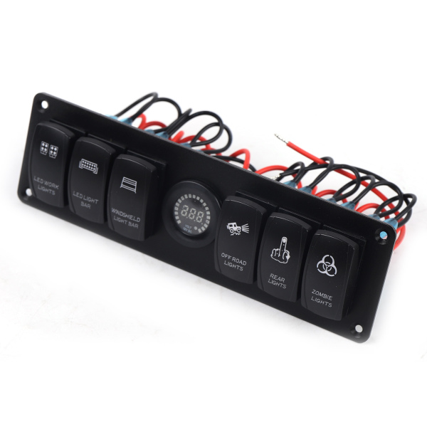 DC 12V/24V 6 Gang LED Switch Panel Switch Panel for Car Bus Boat