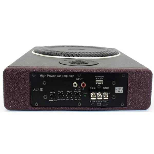Car Underseat Slim Amplifier Black Paint Stainless Thin Subwoofer Subwoofer Speaker Audio Sub Bass Box 20HZ-150HZ