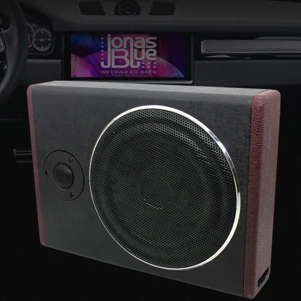 Car Underseat Slim Amplifier Black Paint Stainless Thin Subwoofer Subwoofer Speaker Audio Sub Bass Box 20HZ-150HZ