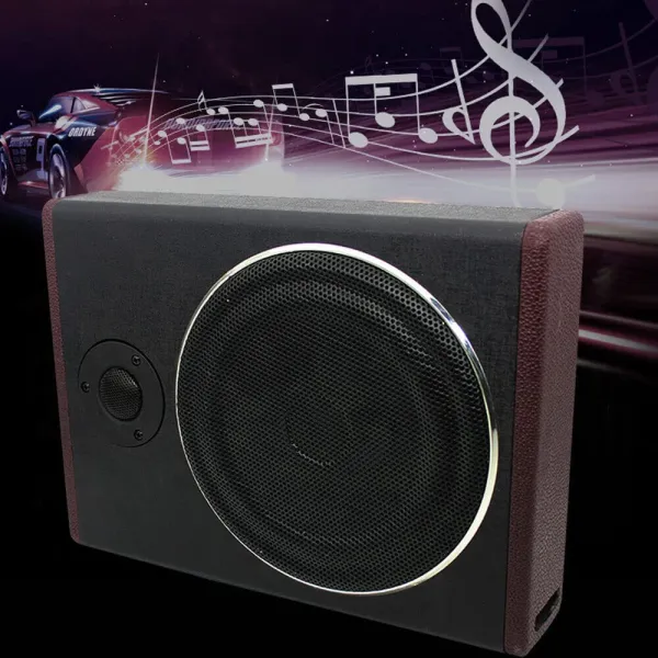 Car Underseat Slim Amplifier Black Paint Stainless Thin Subwoofer Subwoofer Speaker Audio Sub Bass Box 20HZ-150HZ