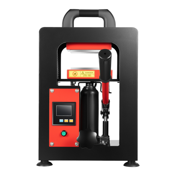 5 Ton Portable Hydraulic Heat Press Machine Dual Heating Plate, Red/Black