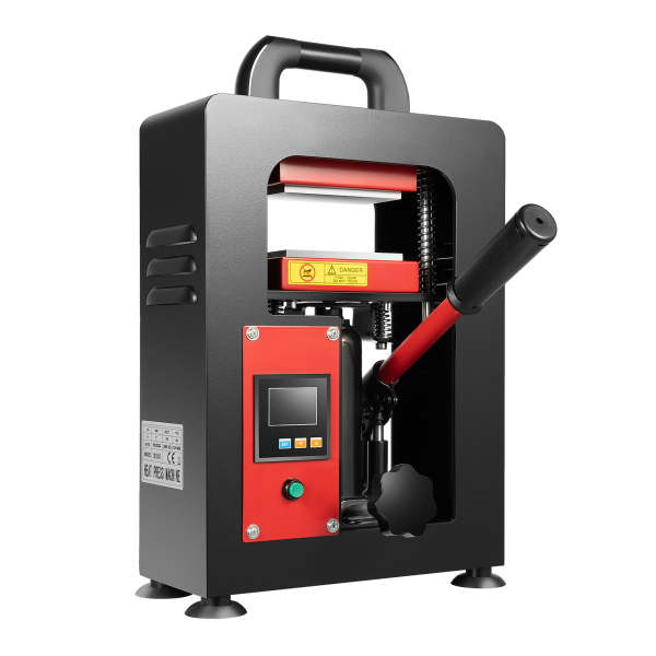 5 Ton Portable Hydraulic Heat Press Machine Dual Heating Plate, Red/Black