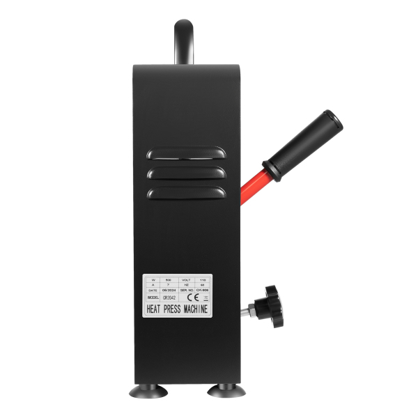 5 Ton Portable Hydraulic Heat Press Machine Dual Heating Plate, Red/Black
