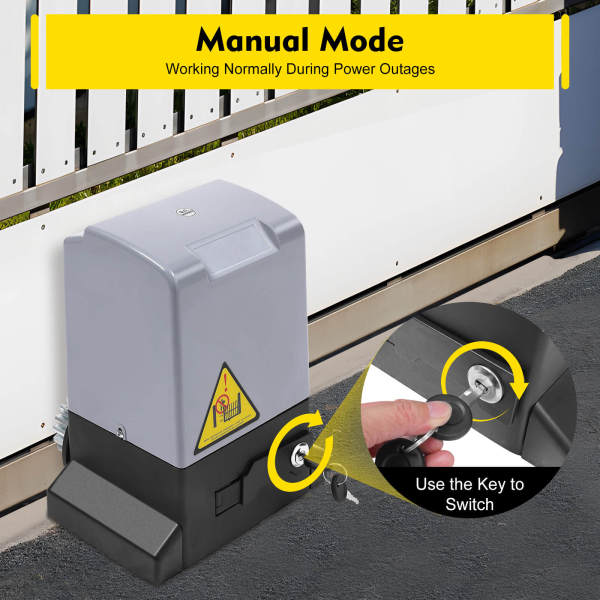 750W 220V Remote Control Sliding Gate Opener, Electric Door Operator - 3527lbs Capacity, 50m Control Range
