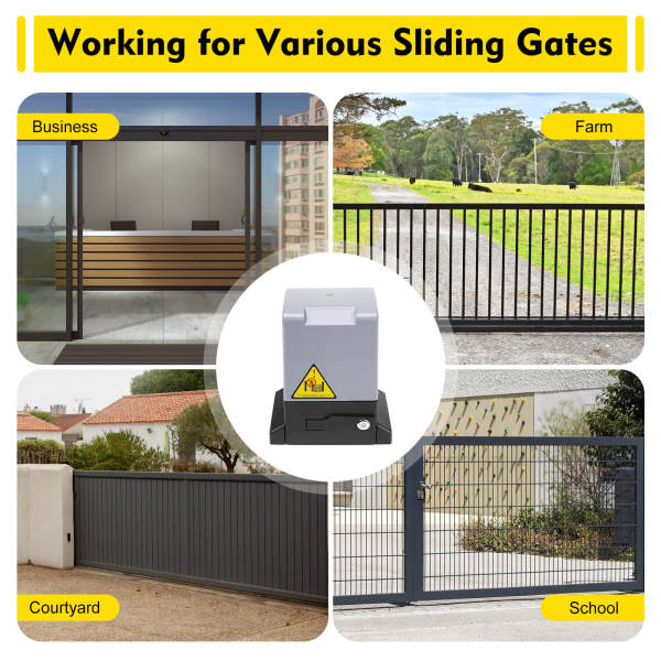 750W 220V Remote Control Sliding Gate Opener, Electric Door Operator - 3527lbs Capacity, 50m Control Range