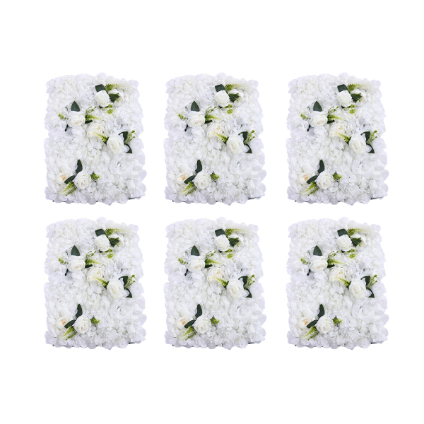 6x Artificial Flower Wall Panels Backdrop Bouquet Wedding Party Home Decorations