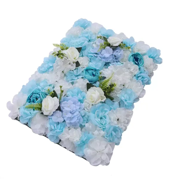 6PCS Wedding Artificial Flower Wall Panels 60x40cm Fake Silk Rose Party Floral Backdrop Indoor Outdoor DIY Decoration Photo Background