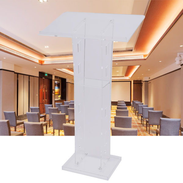 Curved Pedestal Podium Church Pulpit Church Conference Lectern Stand Acrylic