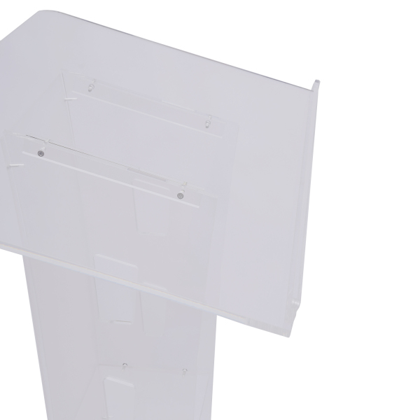 Curved Pedestal Podium Church Pulpit Church Conference Lectern Stand Acrylic