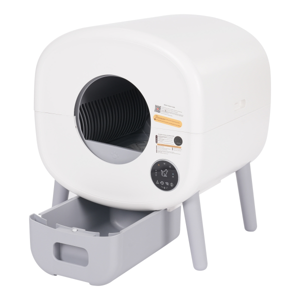 Self Cleaning Cat Litter Tray, Electric Entrance Door Automatic Cat Litter Box, Large Smart Kitten Litter Box for Multiple Cats