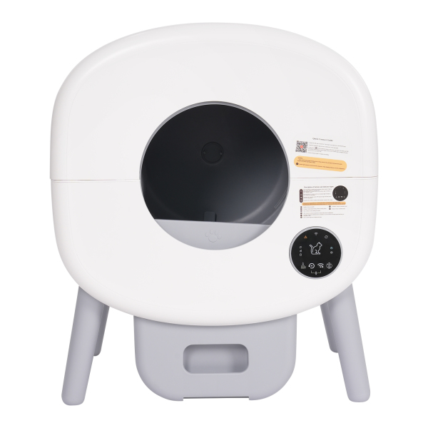 Self Cleaning Cat Litter Tray, Electric Entrance Door Automatic Cat Litter Box, Large Smart Kitten Litter Box for Multiple Cats