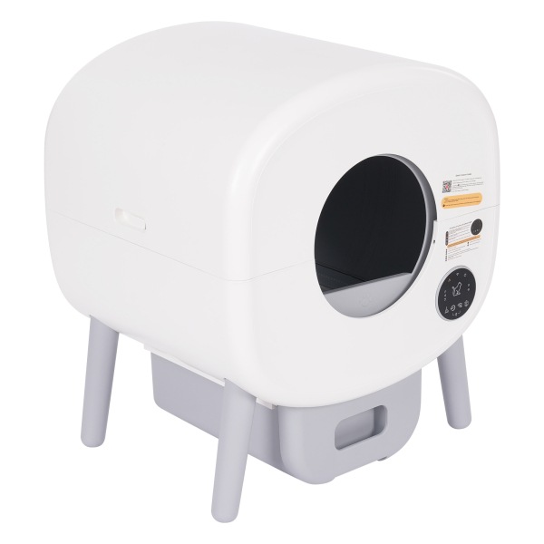 Self Cleaning Cat Litter Tray, Electric Entrance Door Automatic Cat Litter Box, Large Smart Kitten Litter Box for Multiple Cats