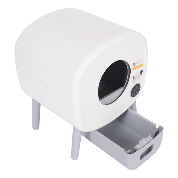 Self Cleaning Cat Litter Tray, Electric Entrance Door Automatic Cat Litter Box, Large Smart Kitten Litter Box for Multiple Cats