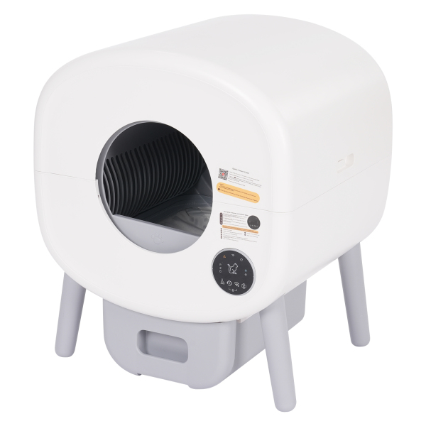 Self Cleaning Cat Litter Tray, Electric Entrance Door Automatic Cat Litter Box, Large Smart Kitten Litter Box for Multiple Cats